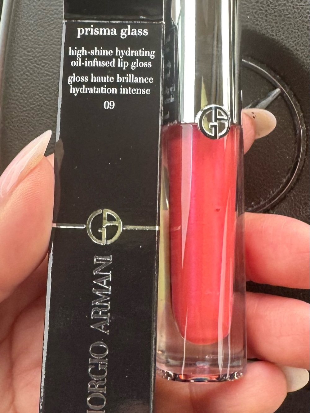 Giorgio Armani Prisma Glass High-Shine Lip Gloss in Vibrant Coral Pink
